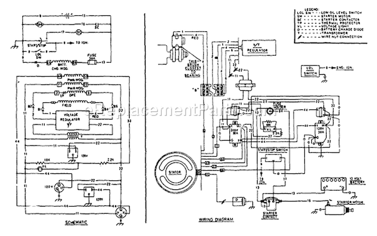 Page F Diagram and Parts List for 8754-1  Briggs and Stratton Generator